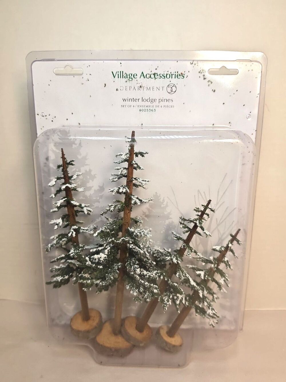 New Department 56 Winter Lodge Pines Set Of 4 2012 sealed 6,7,8,9"